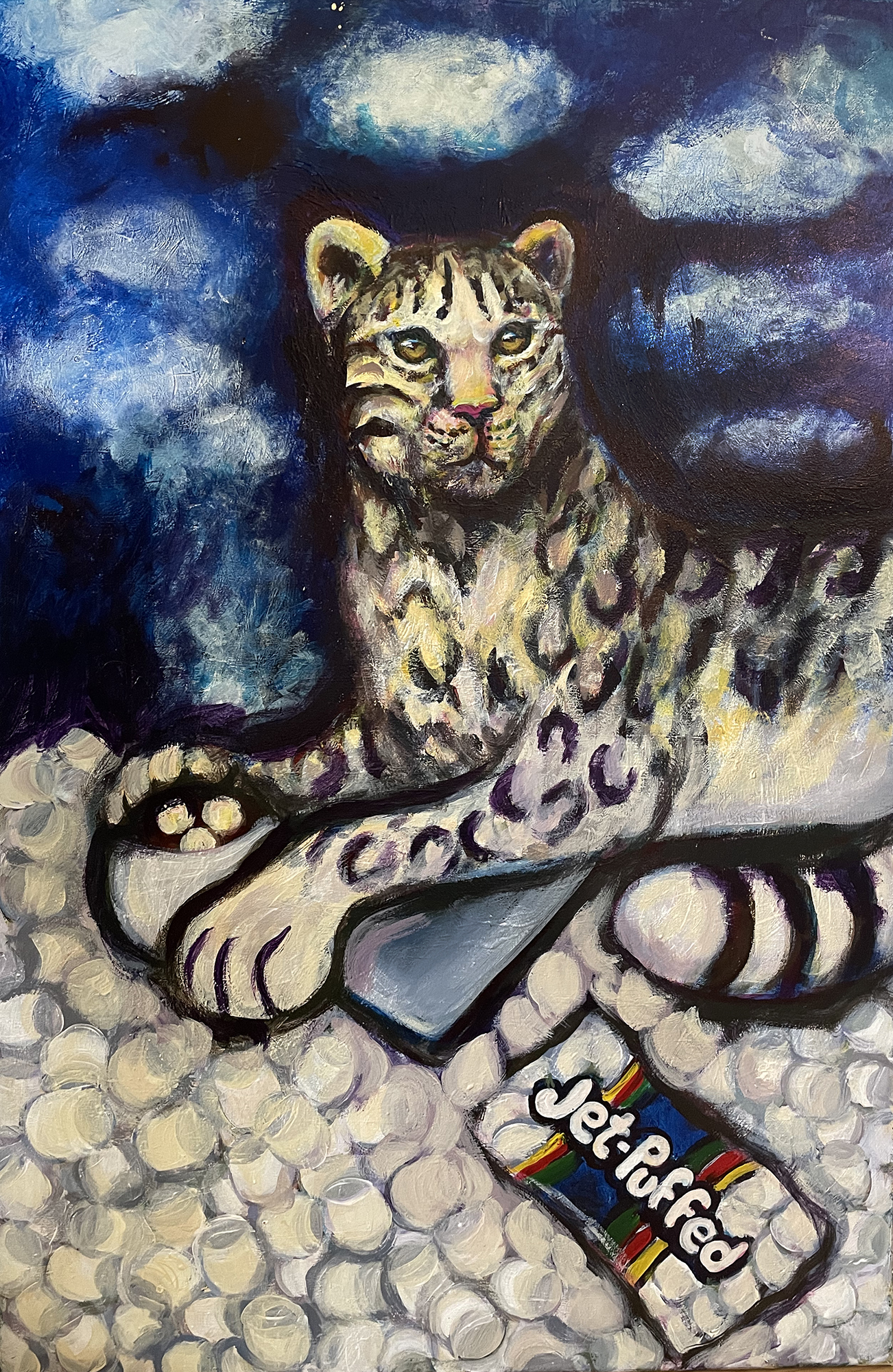 clouded LEOPARD PAINTING